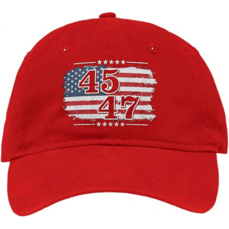 

Trump 2024 Presidential Hat 45 and 47 US Flag Unisex Adjustable Baseball Hat