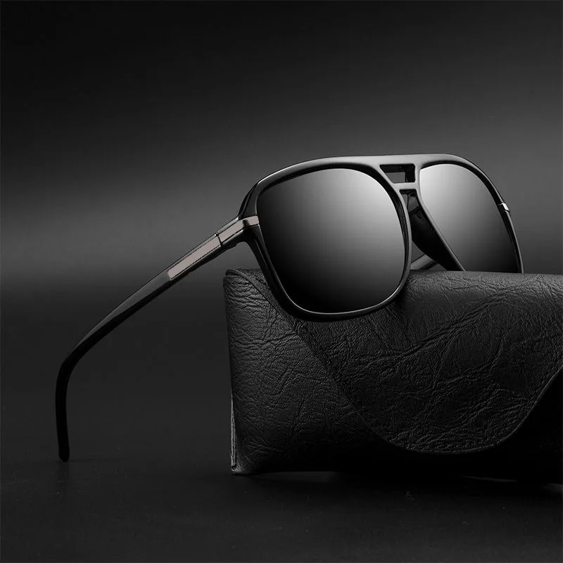 

New Large Frame Square Sunglasses Men's Outdoor Driving Metal Sun Glasses Men Fishing Shading Fashion Eyewear UV400 Gafas De Sol