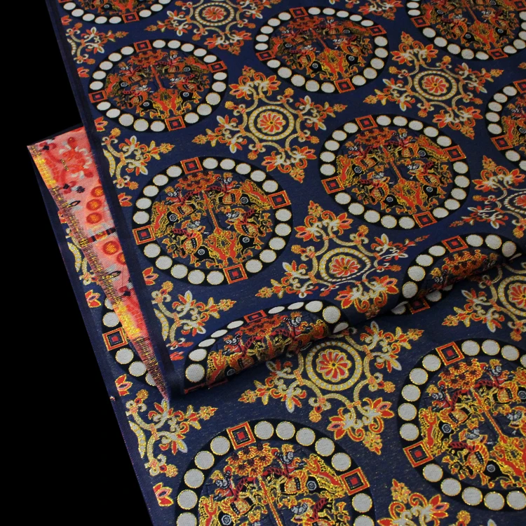 Four Heavenly Kings Hunting Pattern Woven Imitation Song Brocade Makeup Flower Jacquard Fabric forHorse Face Skirt