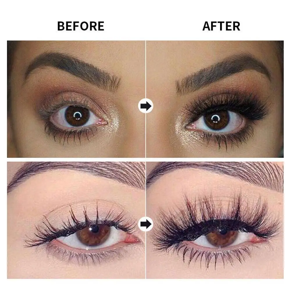 Inj4d-Mascara allongeant pour les cils, imperméable, longue durée, fibre, noir, D7o4