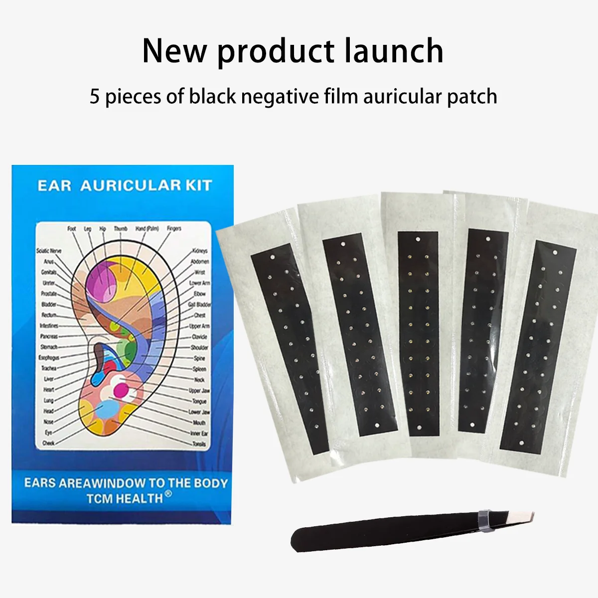 5 Pcs Ear Seeds Acupressure Stickers Set – 5 Colors Auricular Ear Press Patch for Stress Relief Sleep Support Wellness Home Care
