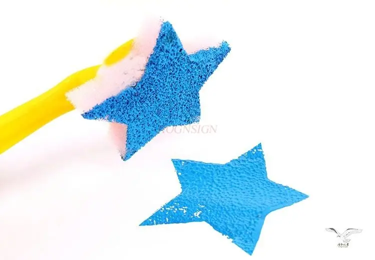 12PCS kindergarten early education art, paint Children's drawing, rubbing, graffiti tools, geometric shapes, sponge brushes,