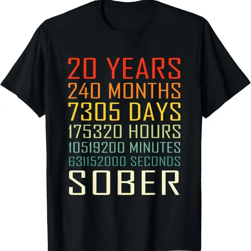 20 Year Sobriety Anniversary Vintage Years Sober T Shirt