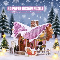 Angel Christmas House Puzzle Paper Board Creative DIY Toys 3D Puzzles Christmas Cute Jigsaw Paper Model Building Kit