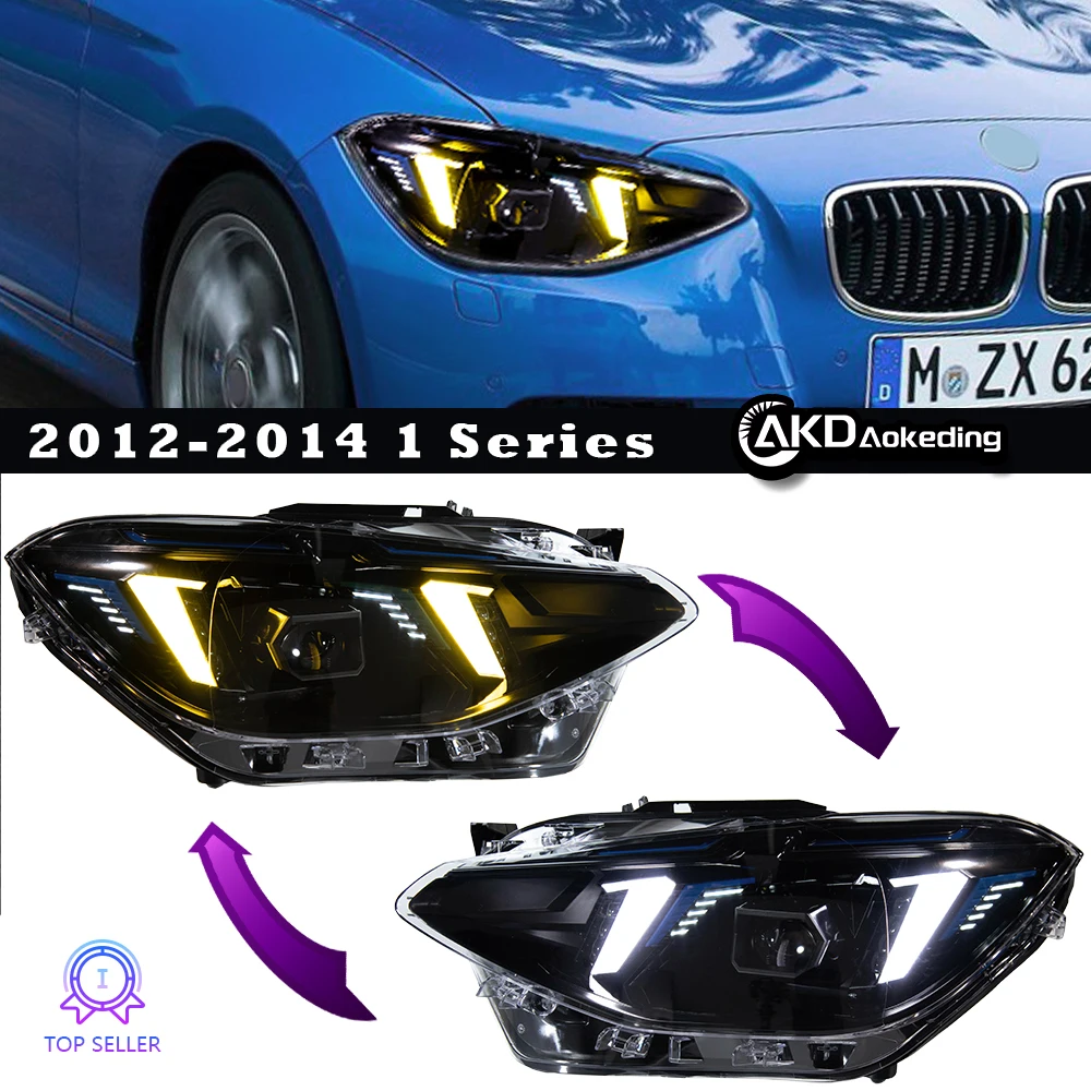 Image of AKD LED-Autolichter für BMW F20 2011-2014 Scheinwerfer F21 Snake Eyes CSL Gelbe LED-Tagfahrlichter Blinker Abblendlicht Fernlicht Autozubehör