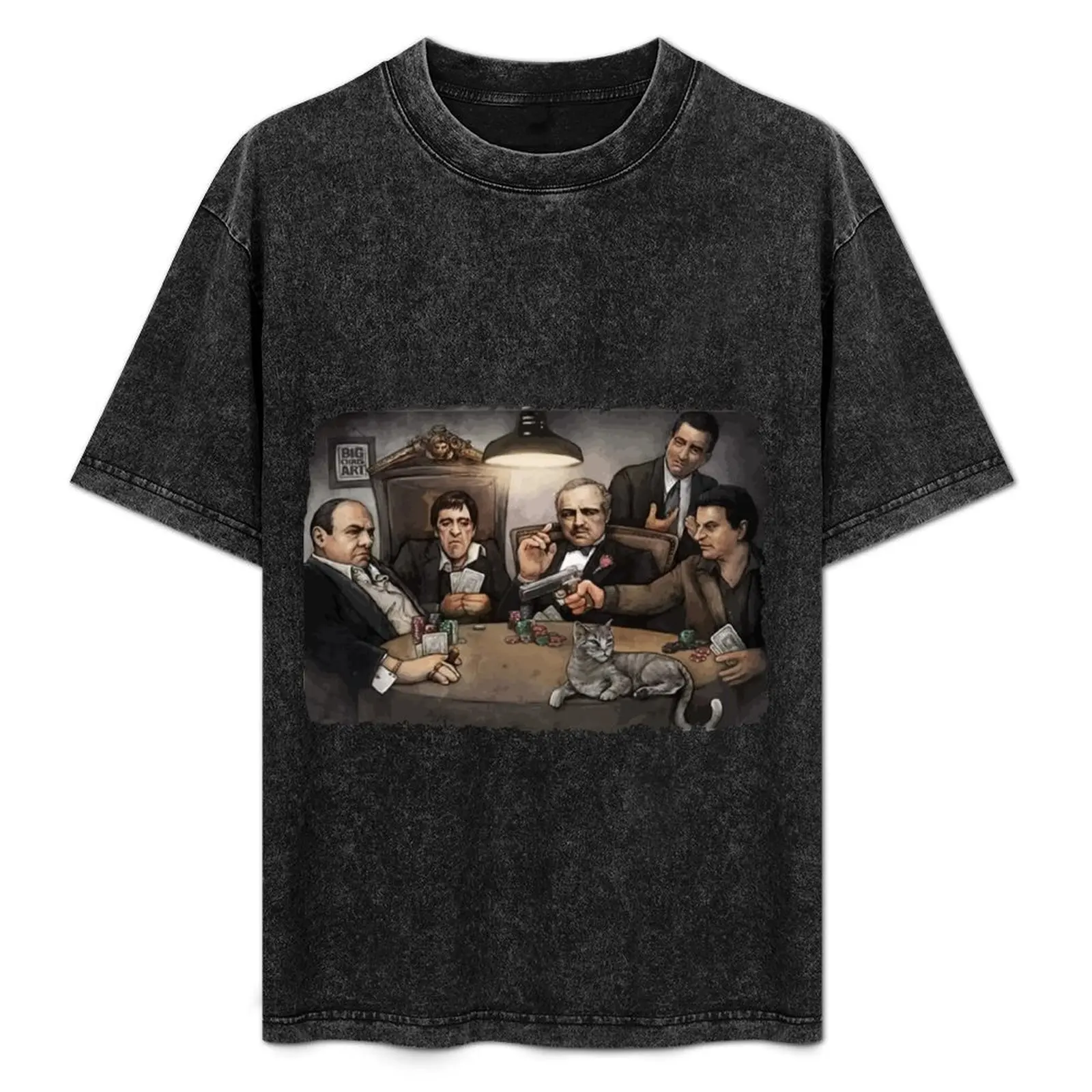 ギャングスターのポーカーをプレイする人向けtシャツ-ワークデイリー半袖トップス