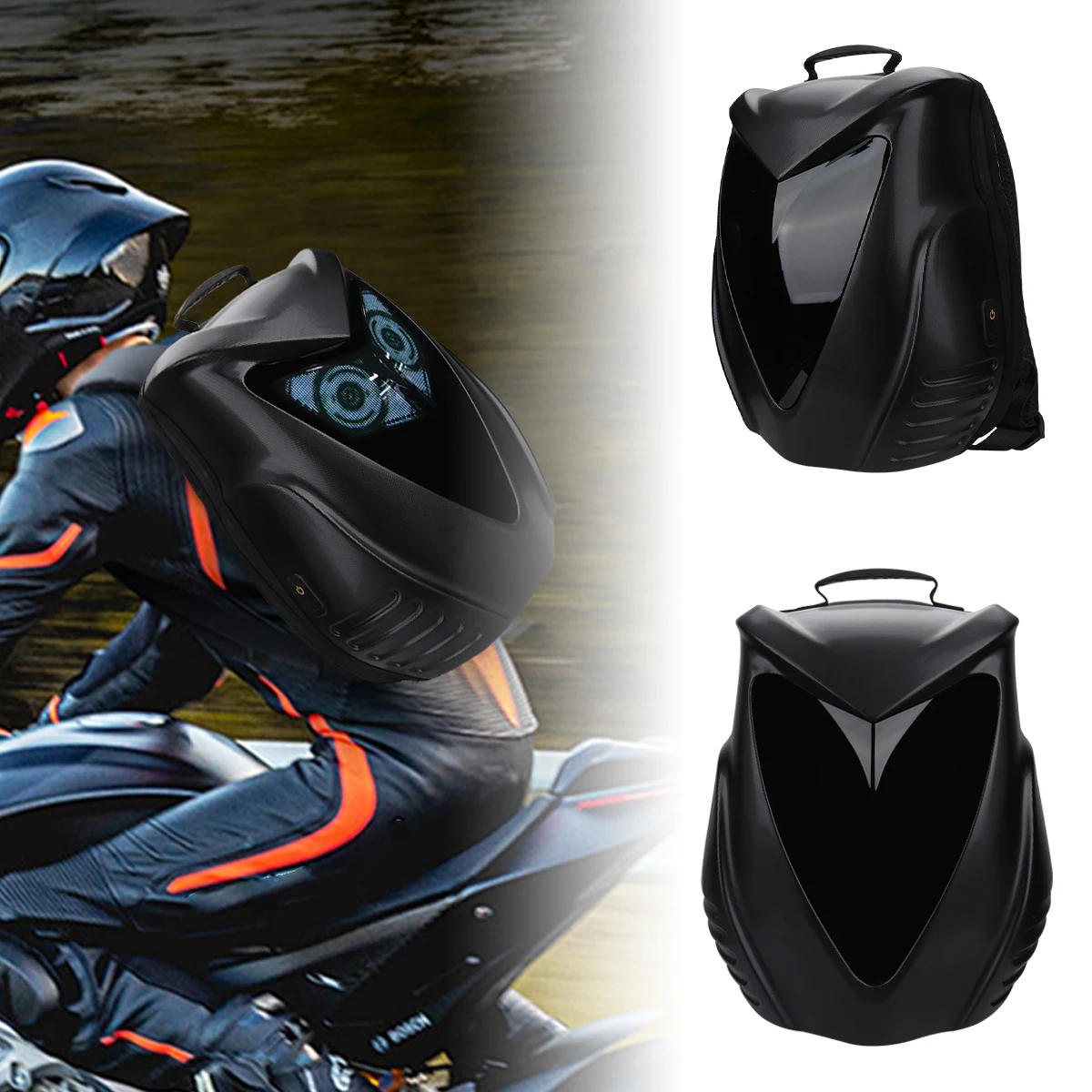 Trave LED Backpack For Men Hard Shell Motorcycle Cycling Helmet eye Backpack for woman Business Travel school Laptop Backpack