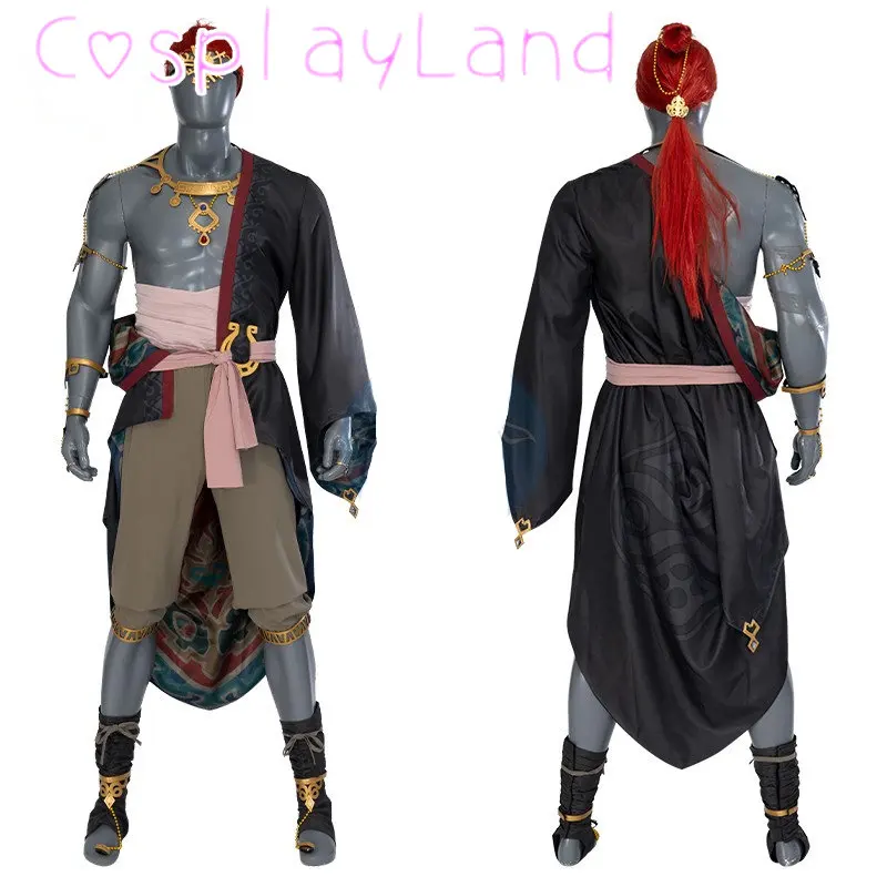 Gra łzy królestwa Demon król złodziej Ganondorf Cosplay kompletny strój Canival Halloween mężczyźni garnitur kostium do gry fabularnej