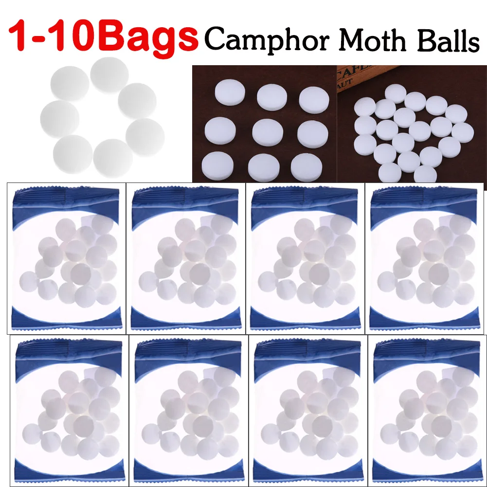 10-1 bags Moth Balls Insect-resistant Naphtaline Safe Pest Camphor Gotcha Moth Proof Mildew Proof Wood Block Camphor Pill Home