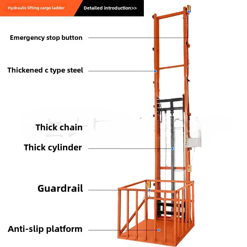 Guide Rail Hydraulic Automatic Remote Control Freight Elevator Household Small Lifting Platform Factory Electric Lifting