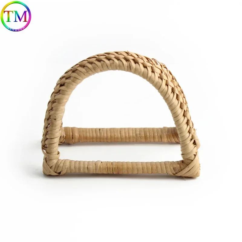 2PCS Wooden Natural Rattan Bag Handles Bamboo Handle Crafts Sewing For Replacement Bag Handle DIY Sewing Accessories