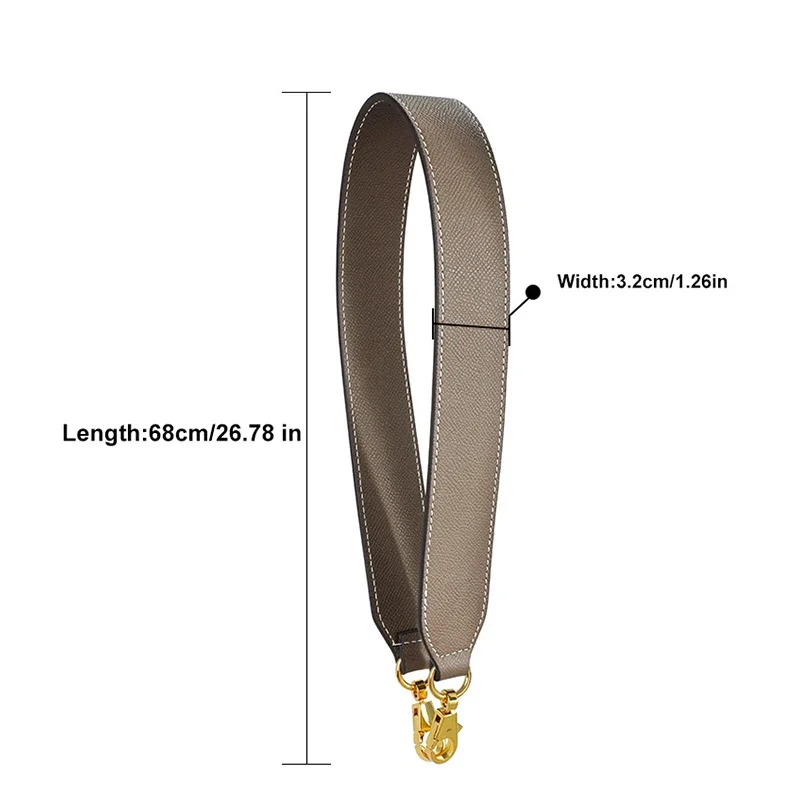68x3.2cm Genuine Leather Underarm Shoulder Strap Replacement Handbag Strap Belts Bag Accessories  For Kelly Bags