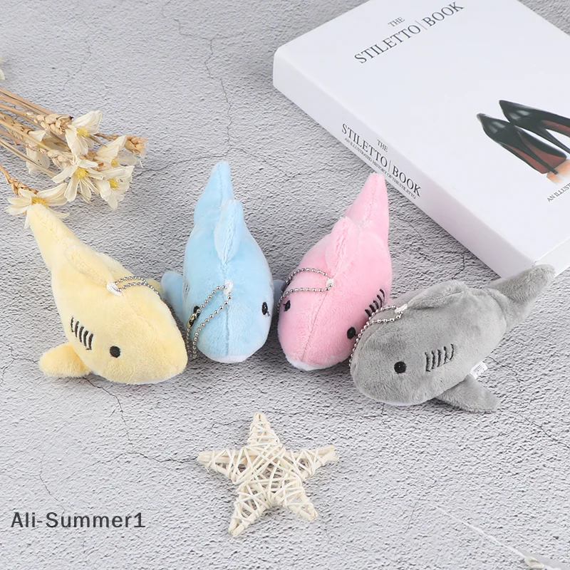 【E】12CM key chain gift shark plush stuffed toy doll mini pendant plush toys