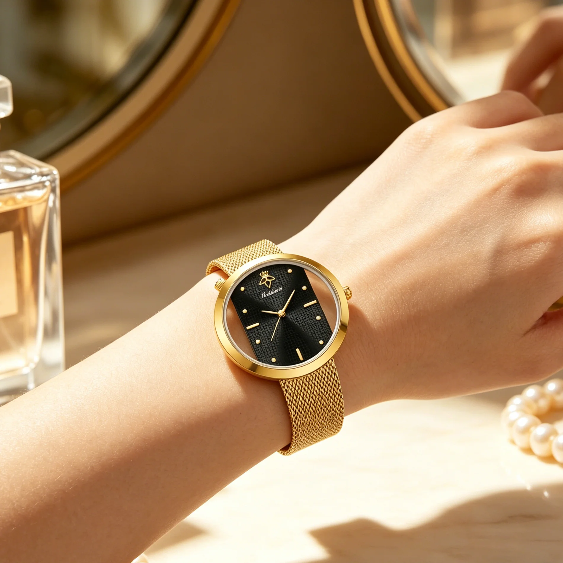 Zegarek damski Yalalusi Luxury – Luxury Watch Gold And Black recenzja i cena