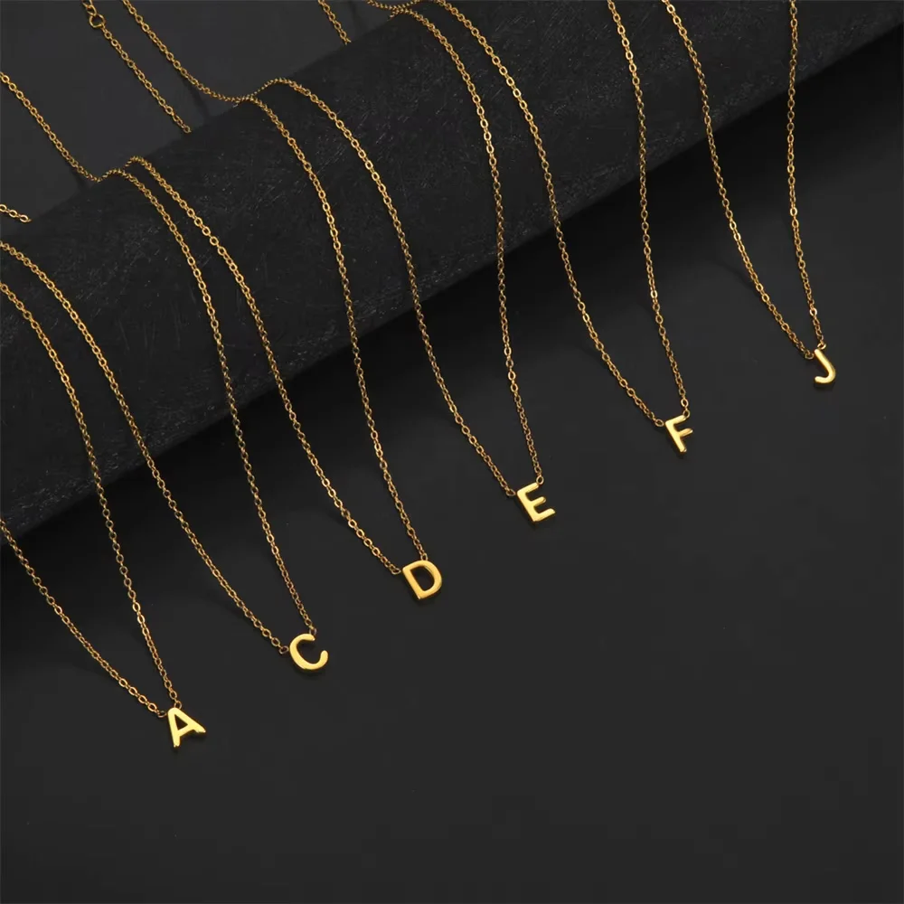 Mode Tiny Herz Initial Halskette Gold Silber Farbe Multilayer Brief Choker Halskette Für Frauen Charme Anhänger Schmuck Geschenk – Detail 1