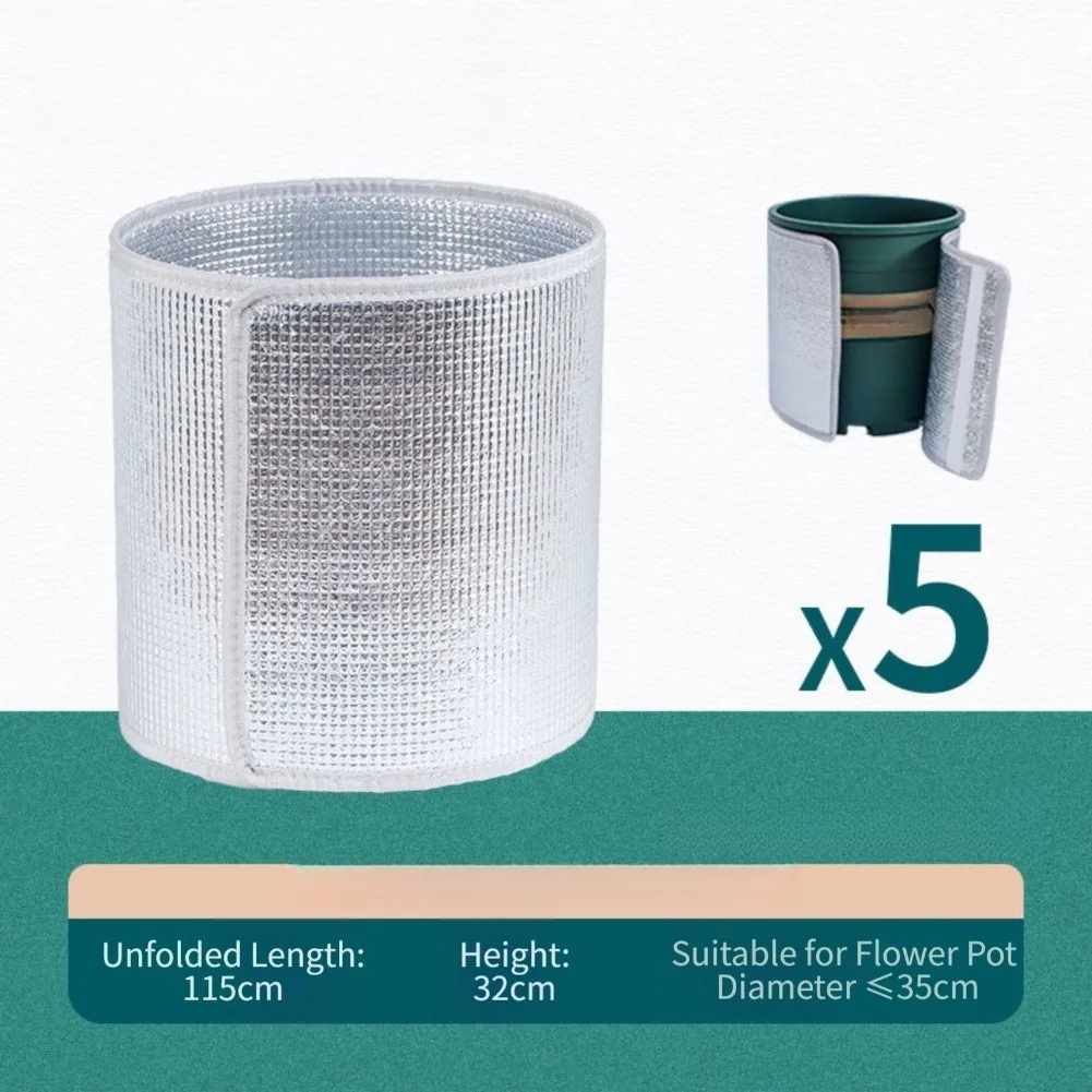 5Pcs Aluminum Foil Plant Pot Insulation Cover Winter Warmth Keeper Sunlight Penetration For Indoor Outdoor Use