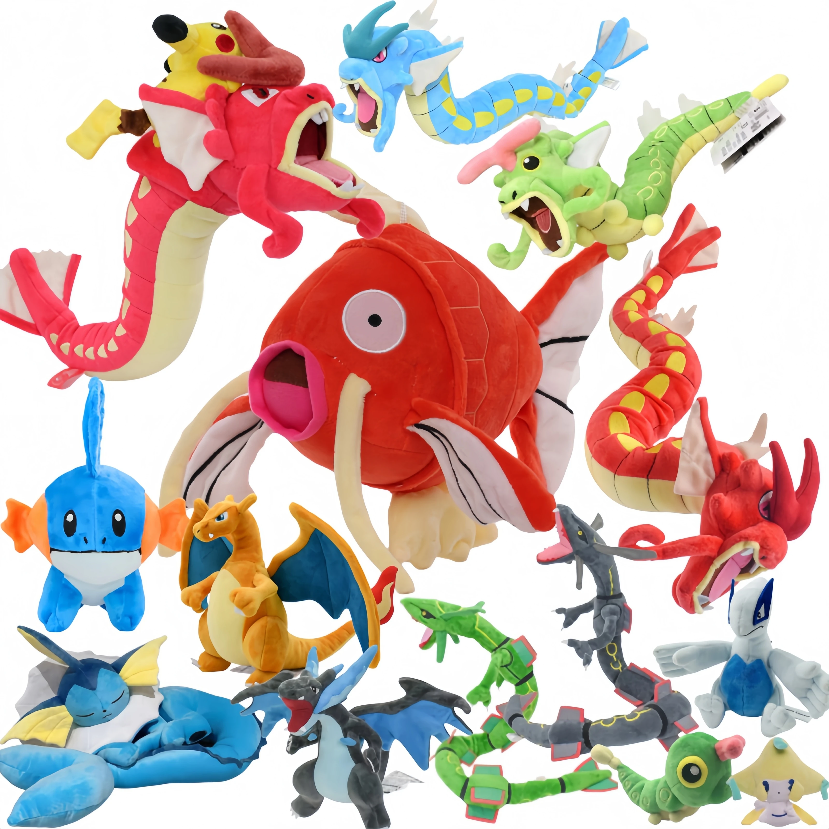 Pokemon Magikarp Gyarados Caterpie Plüschtiere Mudkip Charizard Rayquaza Stoffpuppe Hobbysammlung Niedliche Anime-Puppe Geschenk