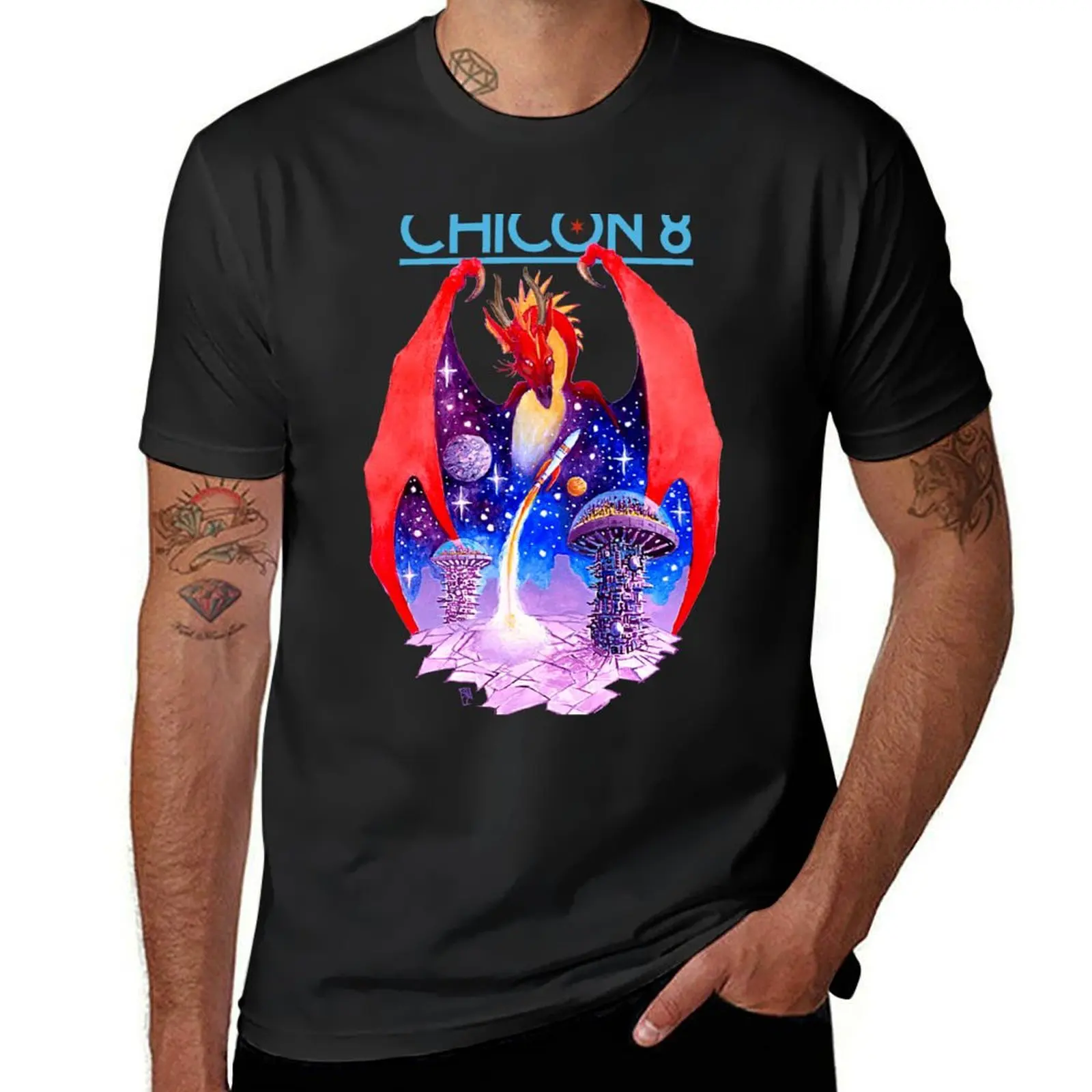 Chicon 8: Science Fiction and Fantasy T-Shirt summer top aesthetic clothes mens t shirts