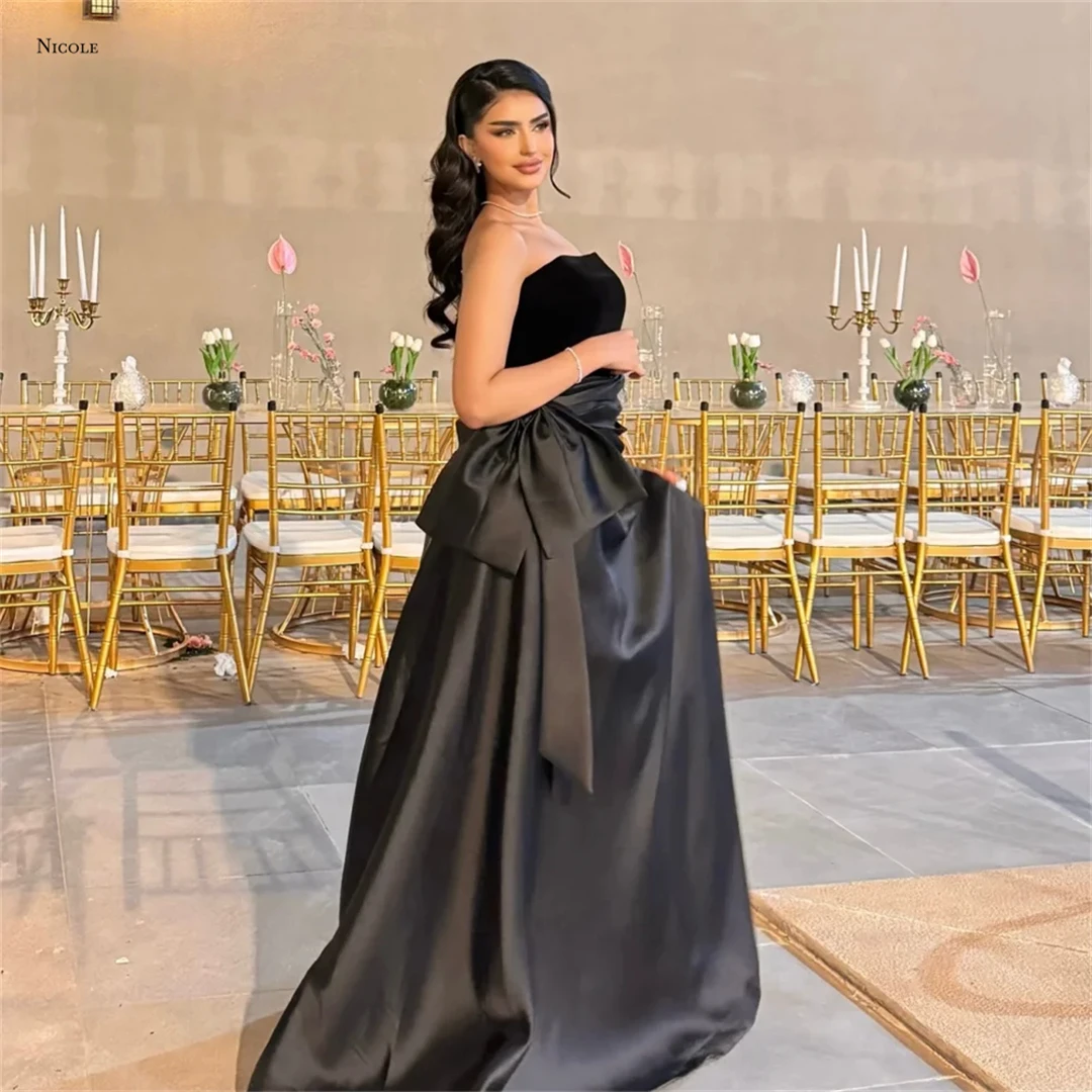 

Nicole Satin Cloth Wedding Evening Dress Woman Custom Made Ball Gown Dress Elegant Wedding Guest Dresses for Special Occasions