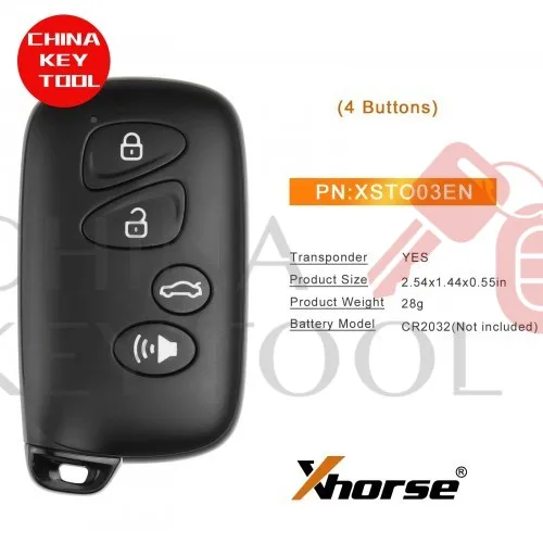Xhorse XM38 Toyota Smart Key 4 Buttons  XSTO03EN Global Version