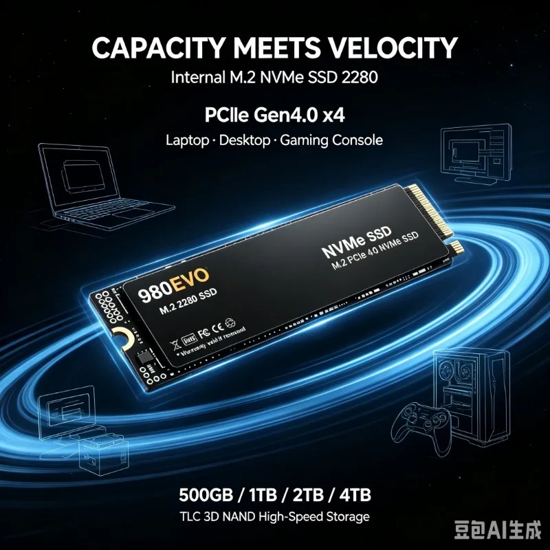 980 EVO M.2 2280 NVMe PCIe 4.0 SSD Up to 7300MB/s Internal Solid State Drive 500GB‑4TB For PS5 Laptop Desktop Gaming PC Storage