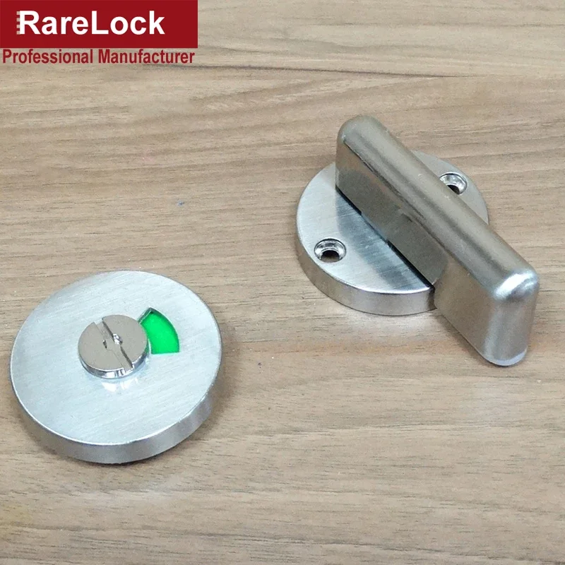 Stainless WC Toilet Handle Door Lock with Red or Green Label for Bathroom Accessory Public Place Rarelock MA100 G1