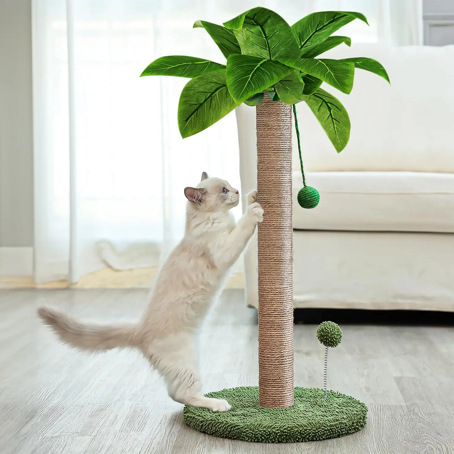 

Dohump Cat Scratching Post, 26" Kitten Scratching Post with Premium Sisal Rope, Cute Cat Tree with Dangling and Spring Ball