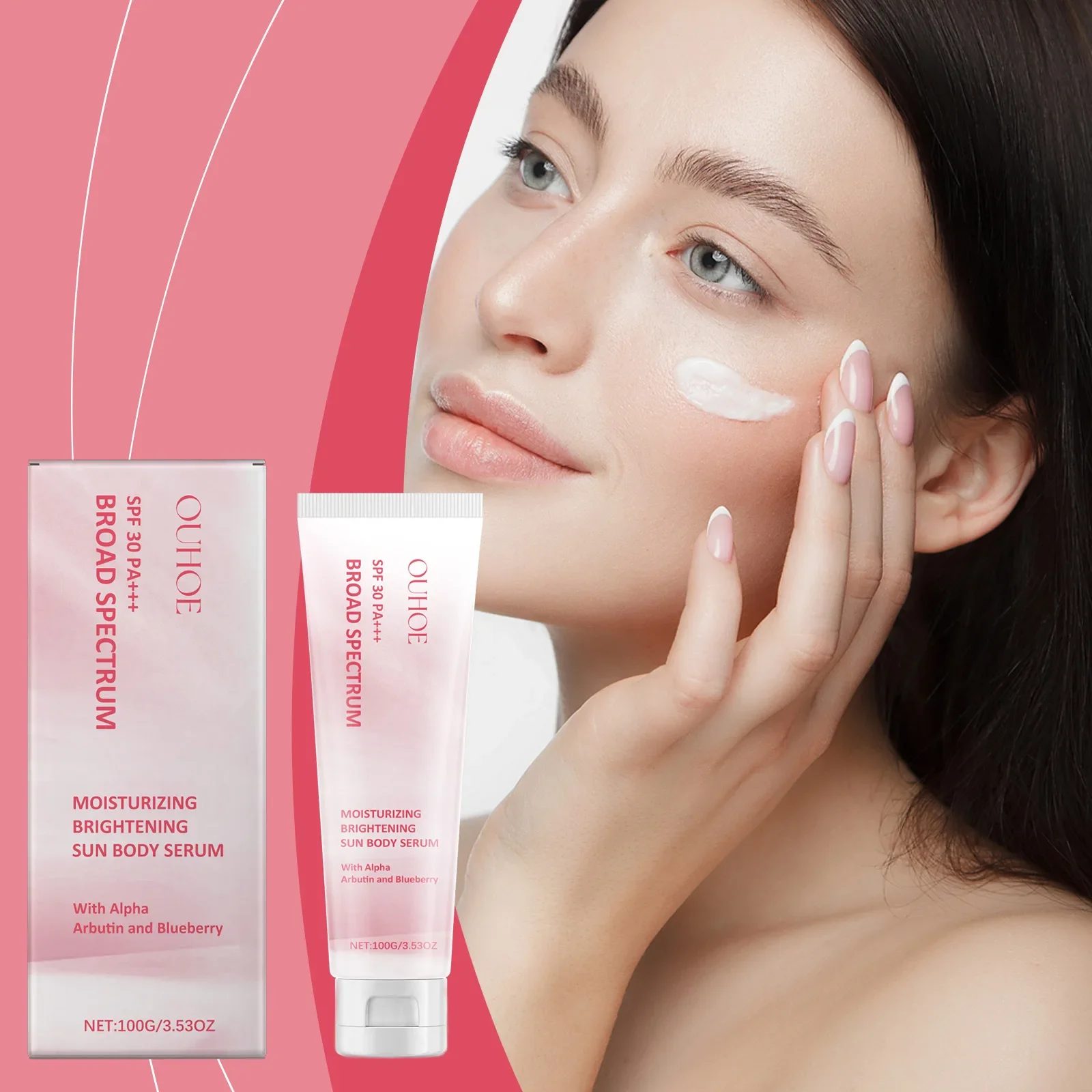 

100g OUHOE Brightening Protective Cream Summer Outdoor Gentle Moisturizing Facial Body Skin Protection Refreshing Moisturizer