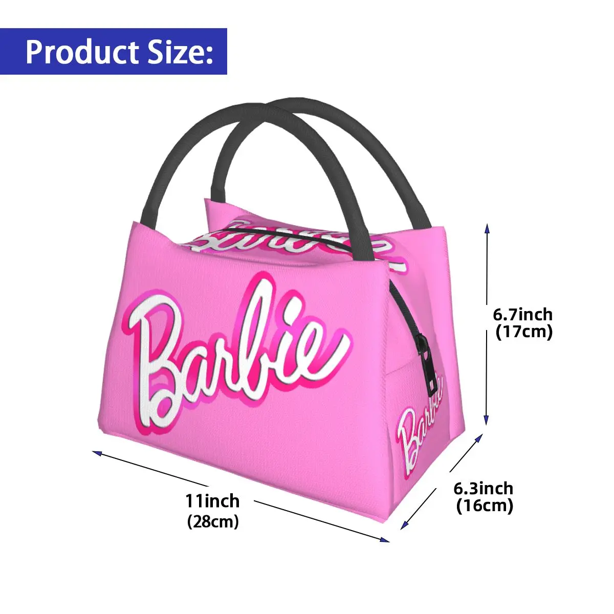 Moderno barbie gradiente (rosa) almoço sacos isolado bento caixa almoço tote sacos de piquenique refrigerador saco térmico para mulher crianças escola