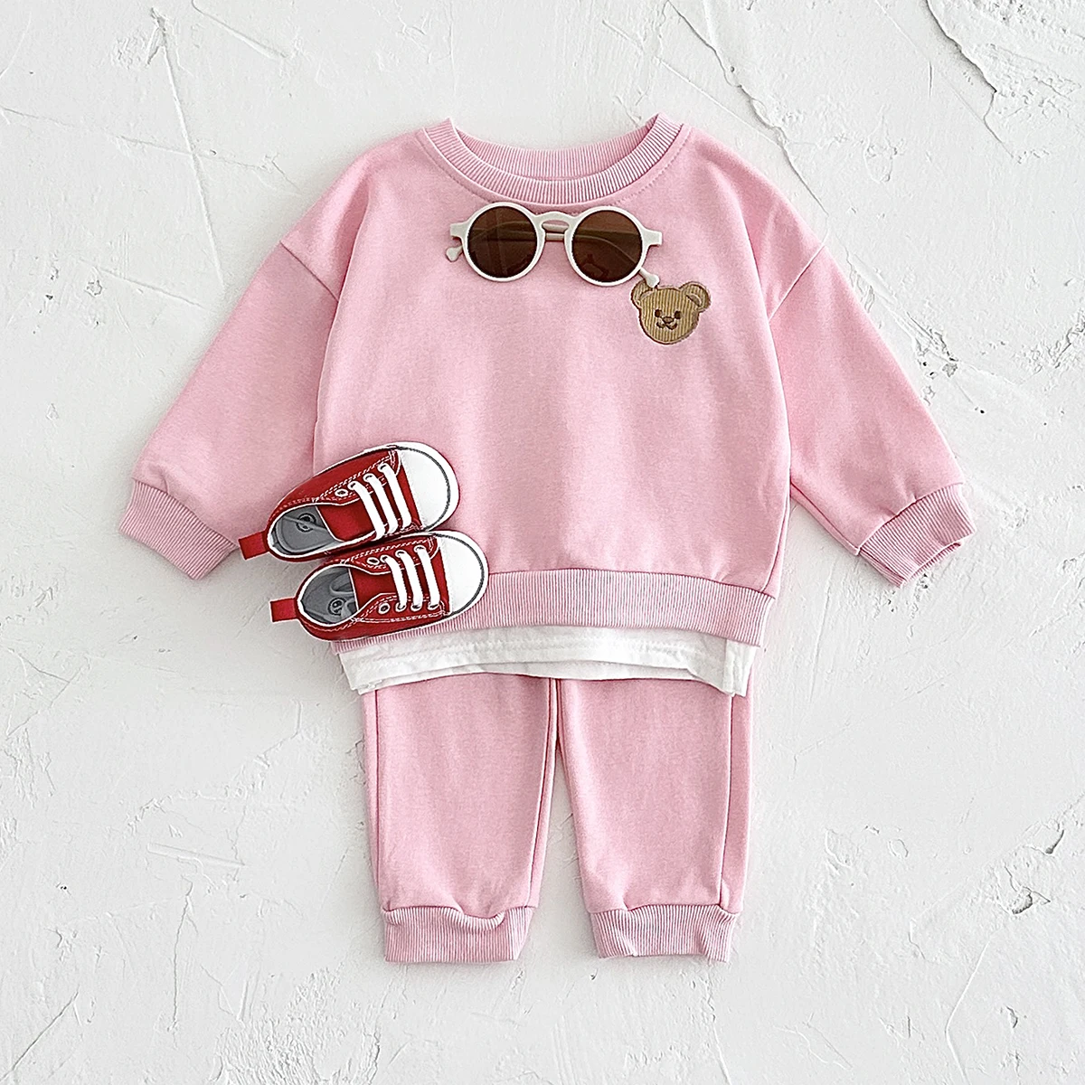 Spring Outfits Baby Set Baby Girls Boys Clothes Costume Long Sleeve Hooded Tracksuit Tops Pants Children infantil Newborn 0-4Y