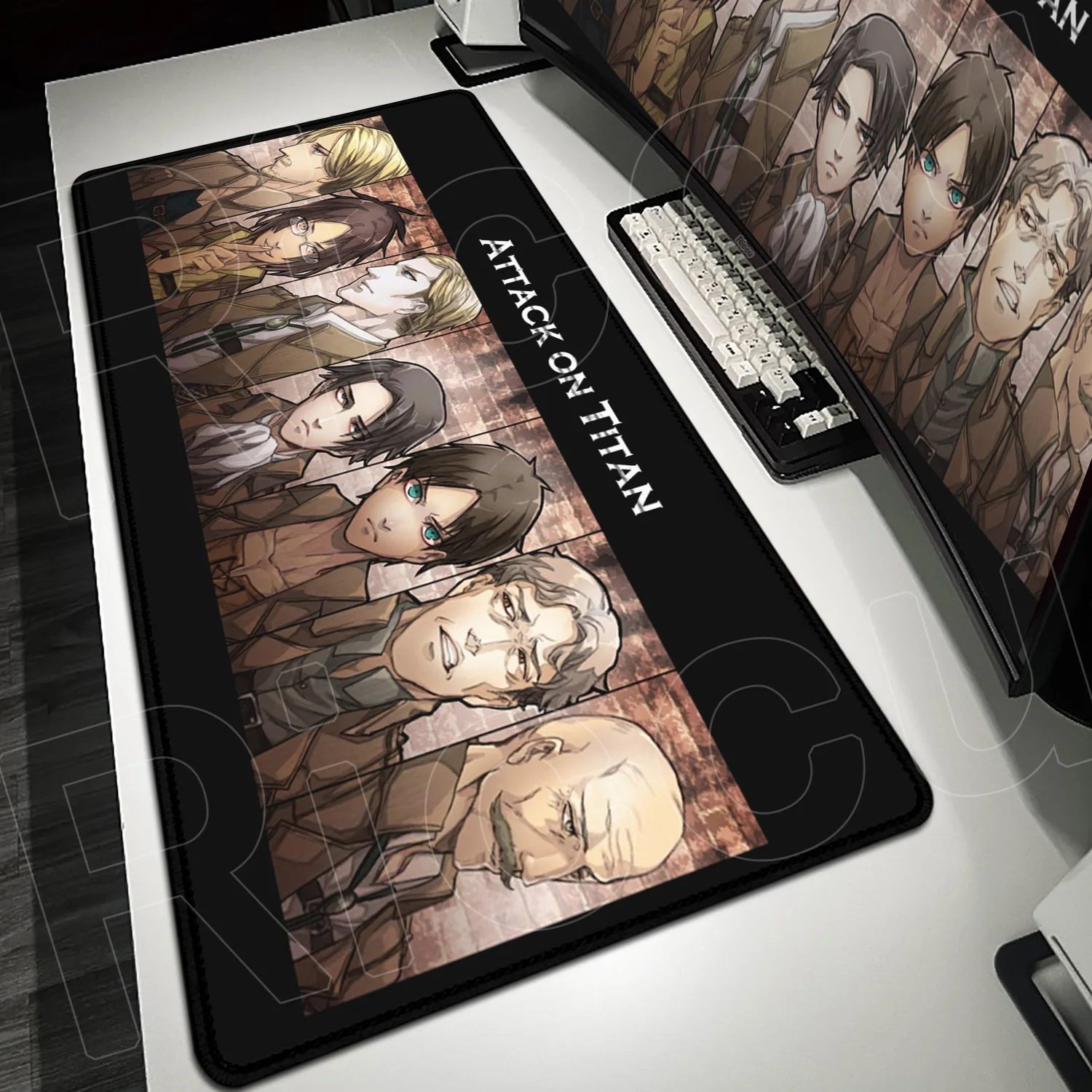 

Japan Anime Attack On Titan Mousepad 40x90cm Large Rubber Non-slip Table Mat Gaming Office Accessories Gamer Laptop Keyboard Rug