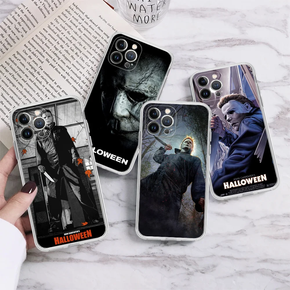 M-Michaels-M-Myers Horror Halloween Movie Phone Case Silicone Soft For Iphone 15 14 13 Pro Mini XS MAX 8 7 6 Plus X XS XR Cover