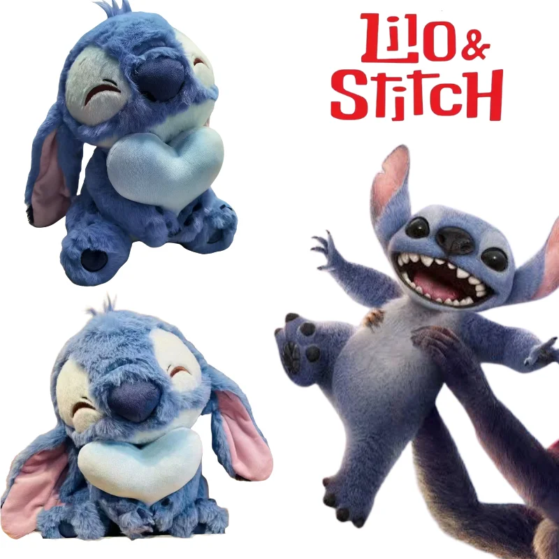디즈니 스티치 릴로 플러시 인형 귀여운 러브 덕 스티치 부드러운 봉제 인형 카와이 장식 생일 발렌타인데이 여자친구 선물