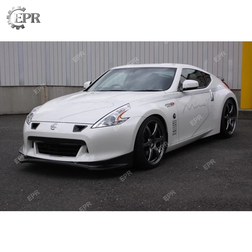 2009-2012 FRP Front Lip Trim For Nissan 370Z Z34 Zenki Early Model Mines Glass/Carbon Fiber Front Lip(Pre-facelift)Body Kit 370Z