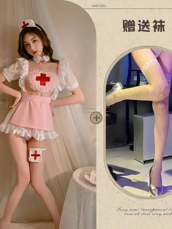 Quadrado 2025 sexy pescoço renda malha pura manga curta doce uniforme de empregada vestido feminino cinching cintura magro a linha vestido curto 1ag8