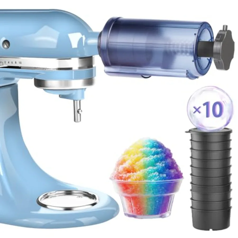 

Насадка для приготовления ледяной стружки для миксера KitchenAid, аппарат для приготовления снежных конусов с 10 формами для льда, белая, для домашнего использования, в гавайском стиле, простая в использовании