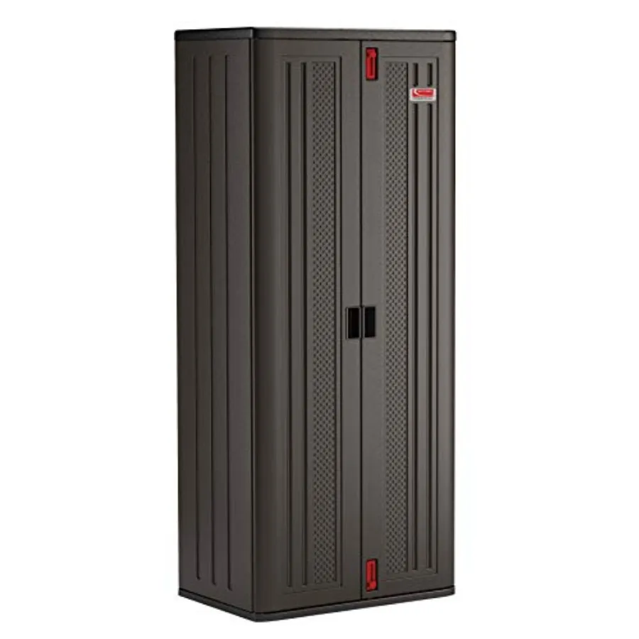 

Suncast 19 Cubic Ft. Heavy-Duty Resin Cabinet with Lockable Handles, Multi-Wall Construction, and Metal-Reinforced Shelves for