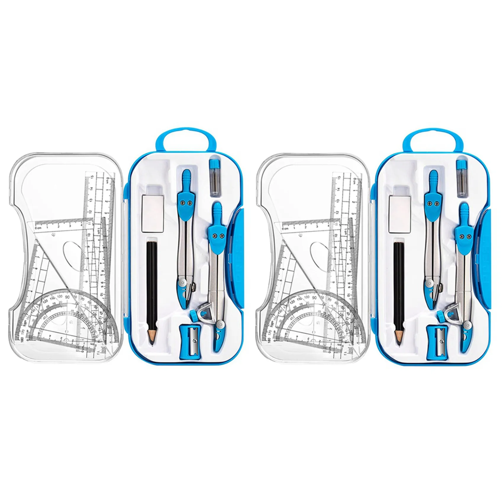 Superior-Geometry Set 20 Pcs Math Supplies Kit,Including Compass,Protractor,Ruler,Eraser,Pencil Ect,For Drawing And Measurement
