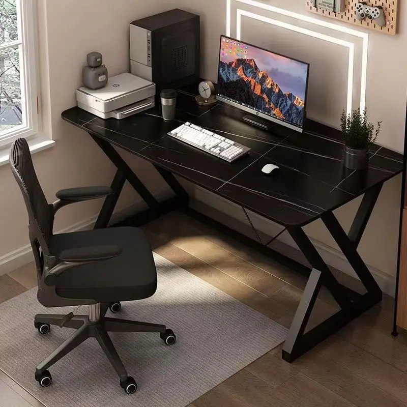 -For  Rock Slab Computer Table Desktop Home Bedroom Light Luxury Table Simple Desk Office Table Combination Game&