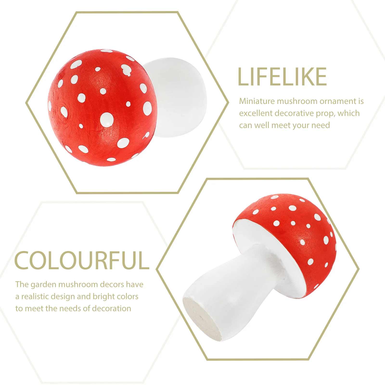 

Cute Mushroom Sculpture Adorable Shape Excellent Craftsmanship Mini Mushrooms Decor Garden Outdoor Decoration