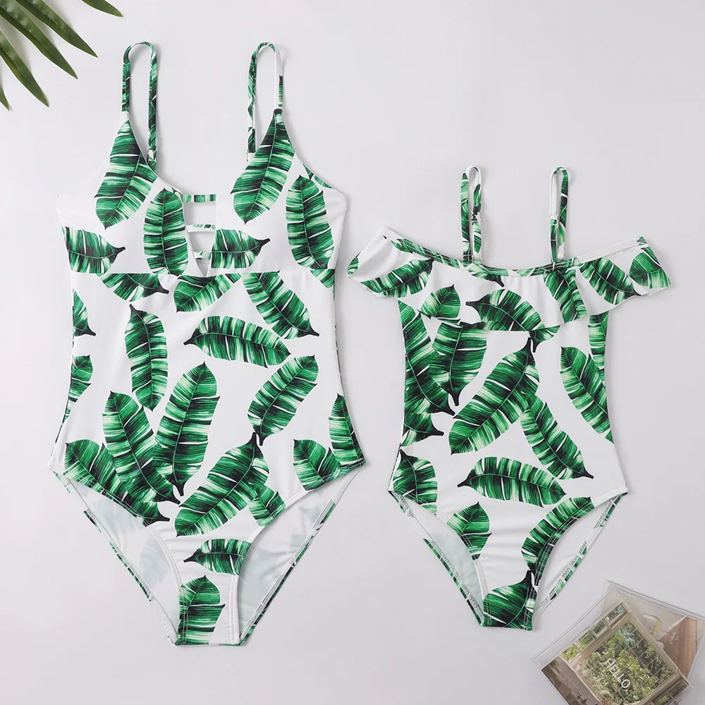 Mother and Dauthter Swimsuit One-Piece Mommy Kid Bikini Beachwear Mother And Me Bathing Suit Baby Girl Swimwear