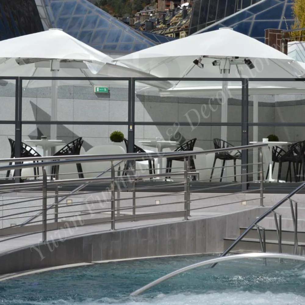 Large Size 3M Radii Steel Base Outdoor Patio Pool Restaurant Umbrellas