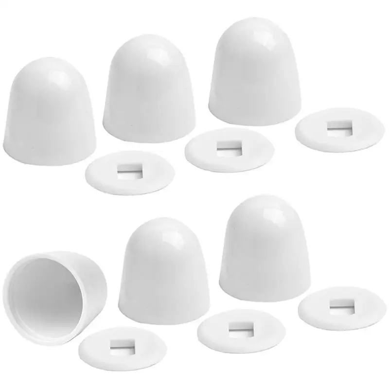 6pcs Bathroom Installation Marks White Toilet Bolt Caps For Home Toilet Accessories Bathroom Fixture Hides