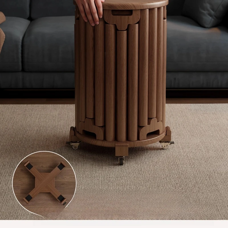 

The stool can be stacked with six-in-one solid wood stacked music round stool household spare dining table stacked storage woode