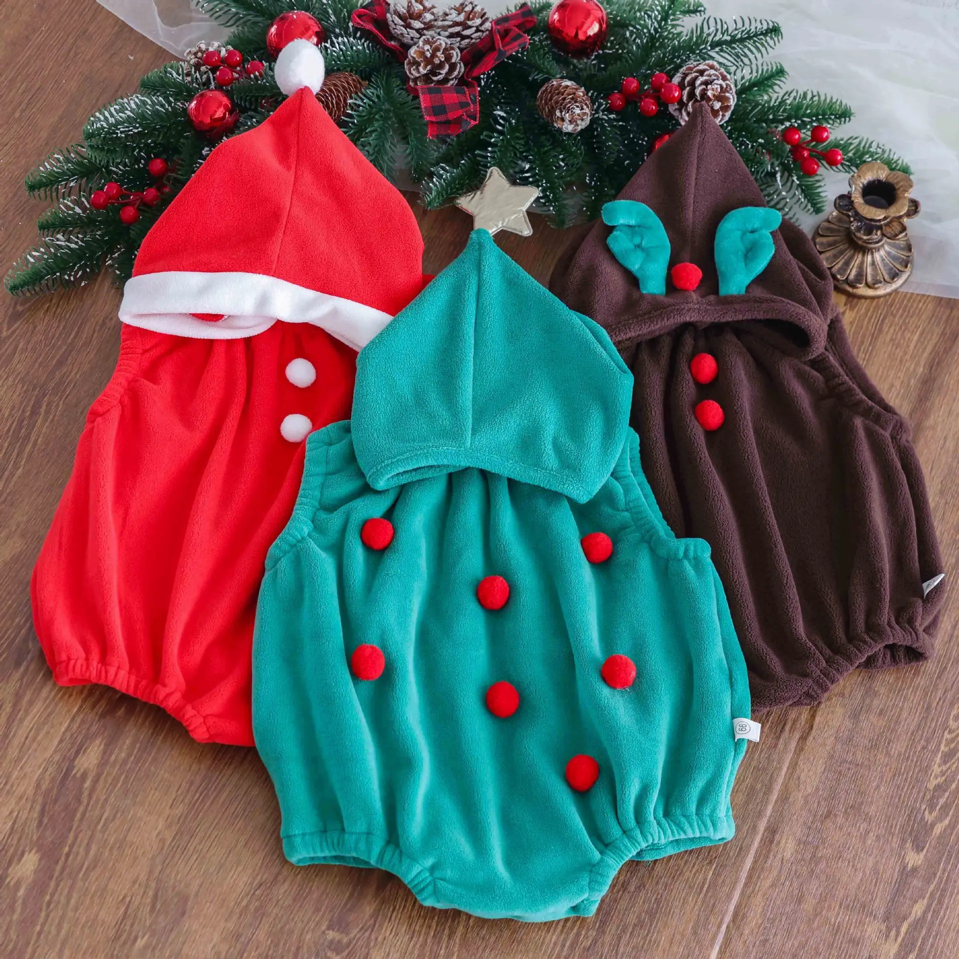 Weihnachten niedlichen Elf Party Neugeborenen Kleidung Hut 2 Stück bequem und weich 0-24m Jungen Mädchen Frühling Herbst Weihnachten Baby Overall – Detail 21