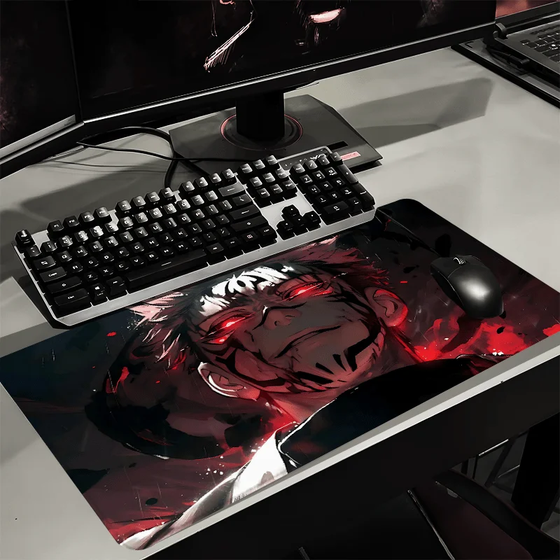 

Black and Red Artwork Cartoon Knight Boy Mouse Pad, Non-slip Rubber Table Pad, Stitching Design, Suitable for Office or Home Use