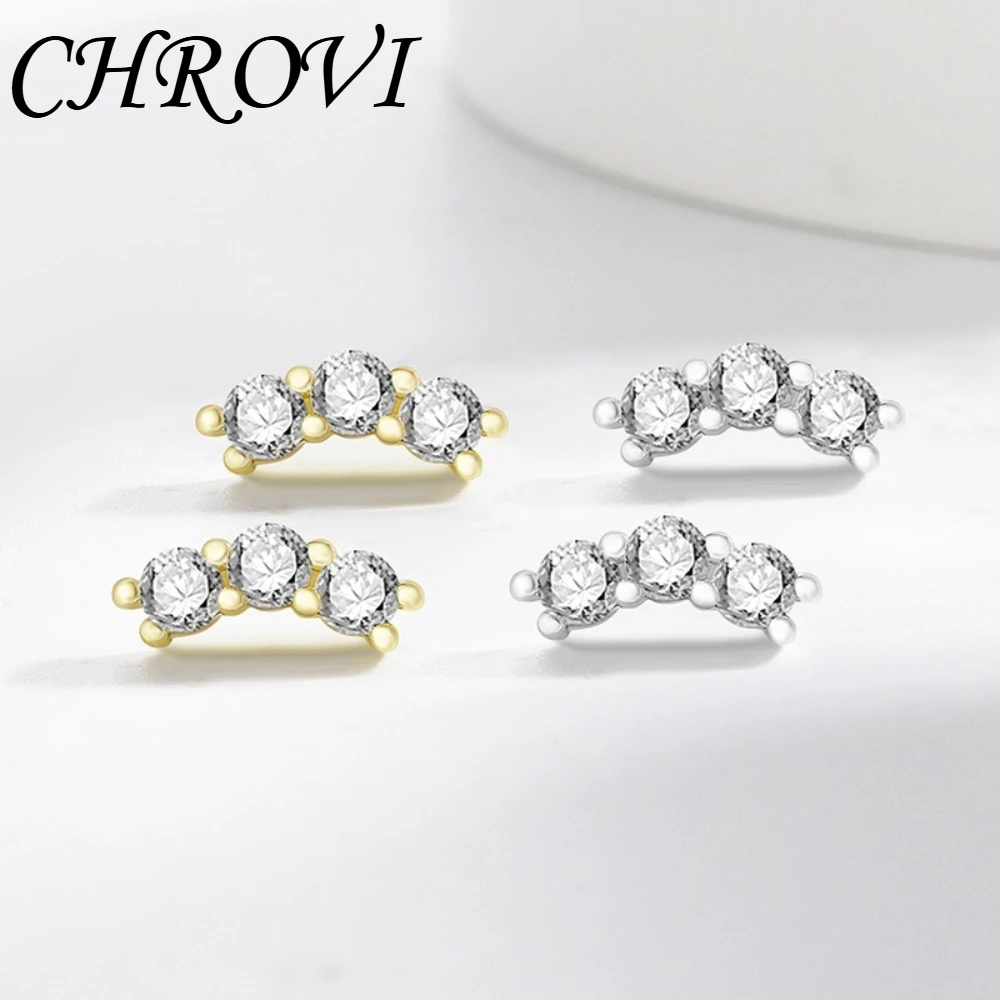 925 pure silver simple and small three-pronged stud earrings for women, cute earrings, ear jewelry, factory direct sale