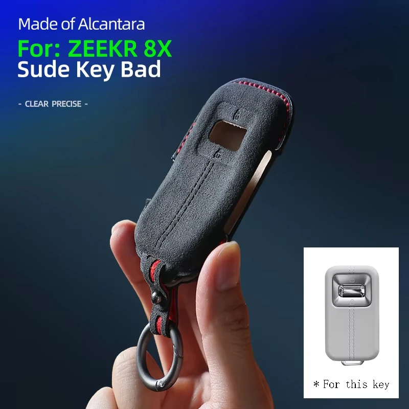 Suede Car Key Case Cover Shell for Zeekr 8X 001 Auto Keychain Retro Classic Fashion Accessories