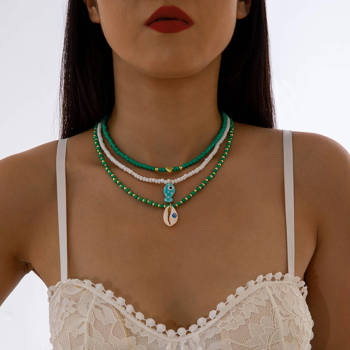 Docona богемные красочные украшения из бисера для женщин летние ракушки глаза многослойная цепочка до ключиц праздничный ювелирный подарок Docona богемные красочные украшения из бисера для женщин летние ракушки глаза многослойная цепочка до ключиц праздничный ювелирный подарок