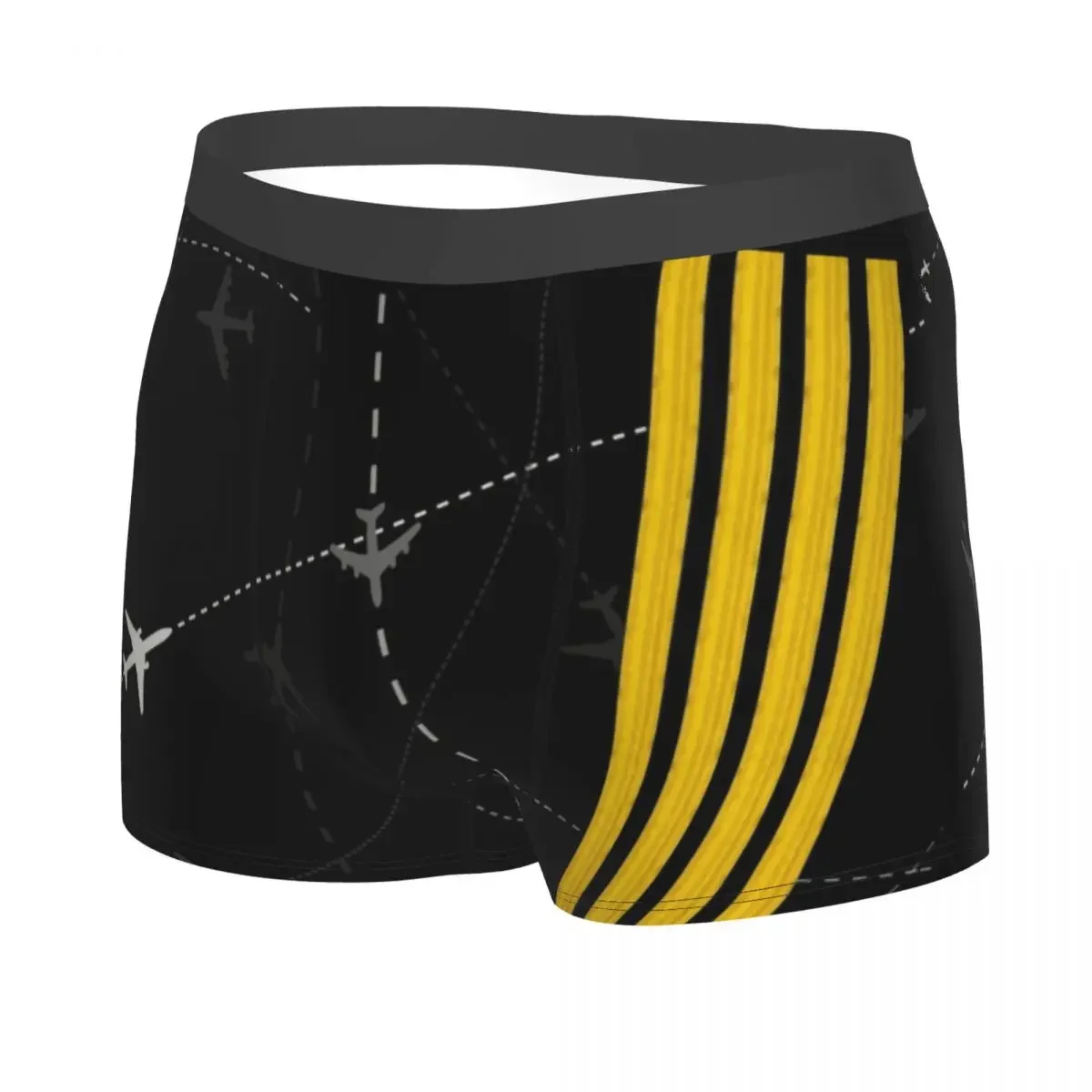 Airplane Flight Routes Captain Stripes Boxer Shorts  Aviation Aviator Pilot Underwear Panties Briefs Breathable Underpants